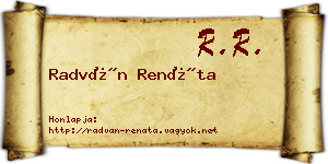 Radván Renáta névjegykártya