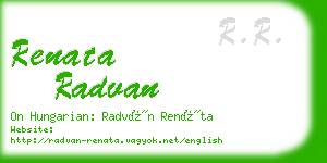 renata radvan business card